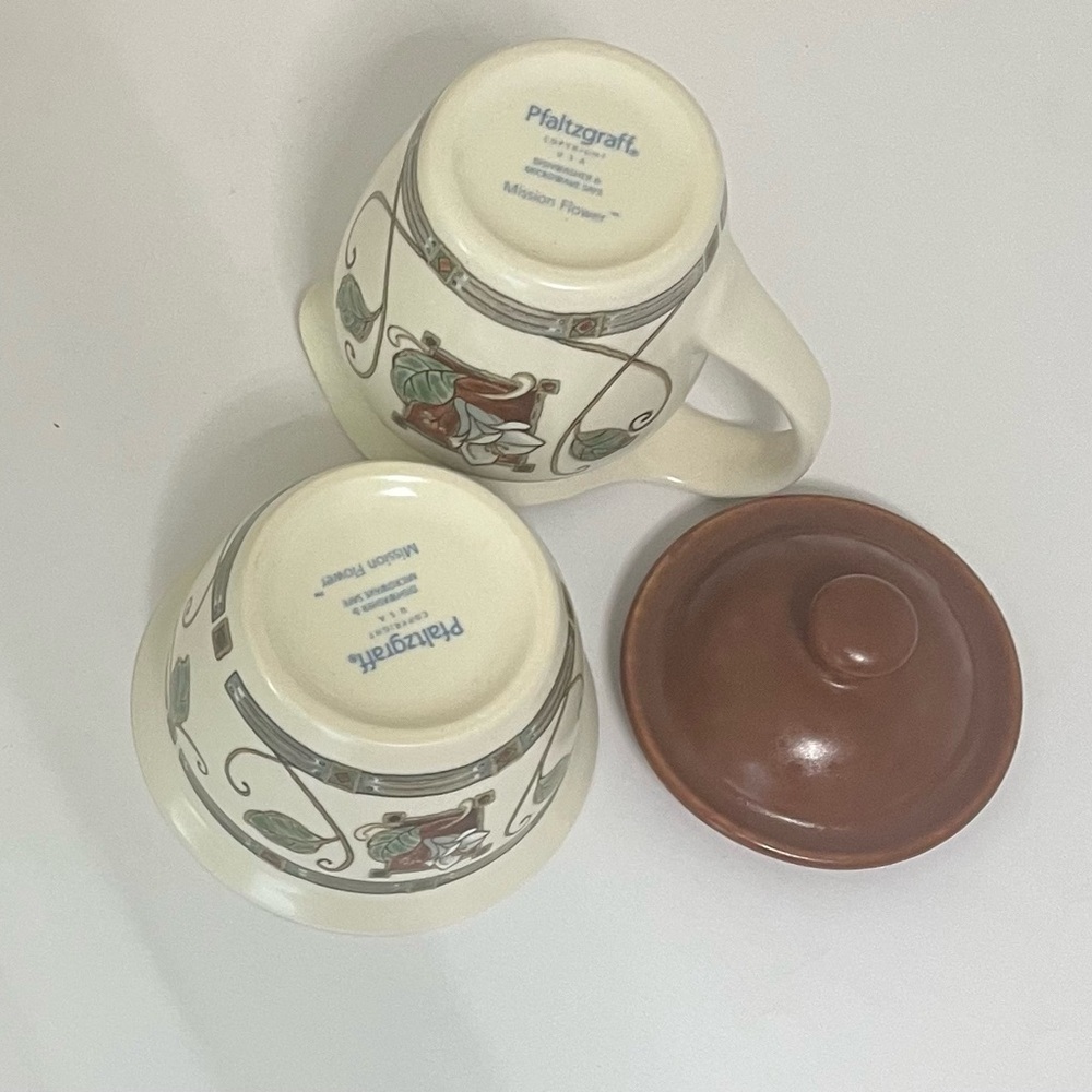 Pfaltzgraff Mission Flower Sugar & Creamer Set - Picture 4 of 9